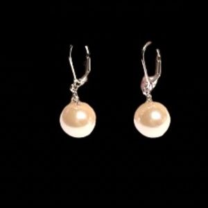 Apostle Creations Large Pearl & Silver Earrings